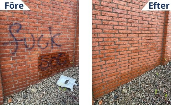 klottersanering före och efter - resultat